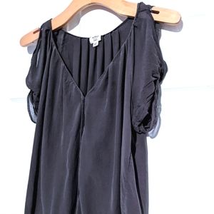 Grey Silk Blouse, Loose fit, XS.